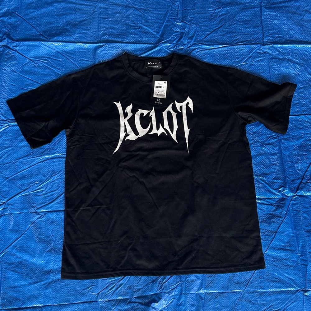 Kclot Japanese Street Wear Graphic T-Shirt Cross Black and White Mens